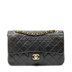 Chanel Quilted Double Flap Black Lambskin Leather