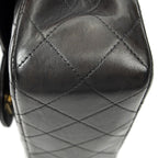 Chanel Quilted Double Flap Black Lambskin Leather — view 8