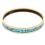Hermes Enamel Bangle Blue Dolphins in Sea Motifa Bracelet — view 3