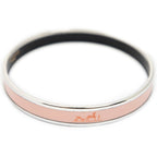Hermes Enamel Bangle Pink Logo Motif Bracelet — view 2