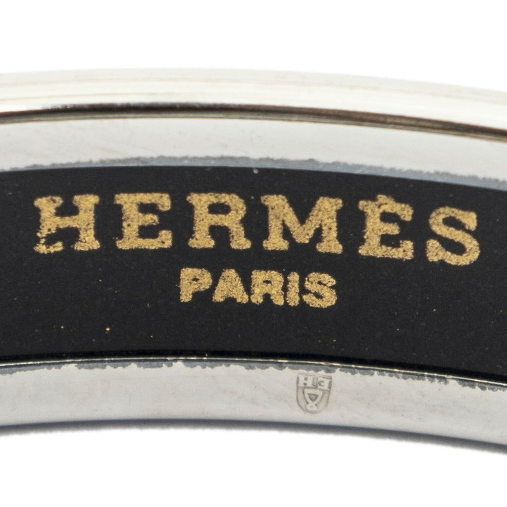 Hermes Enamel Bangle Pink Logo Motif Bracelet — view 4