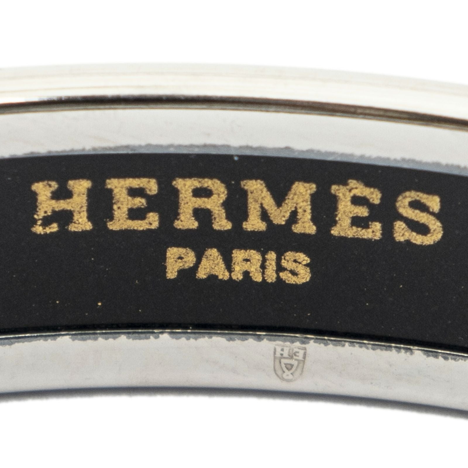 Hermes Enamel Bangle Pink Logo Motif Bracelet — view 4
