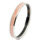 Hermes Enamel Bangle Pink Logo Motif Bracelet