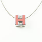 Hermes h Cube Pendant Pink Silver Plated — view 2