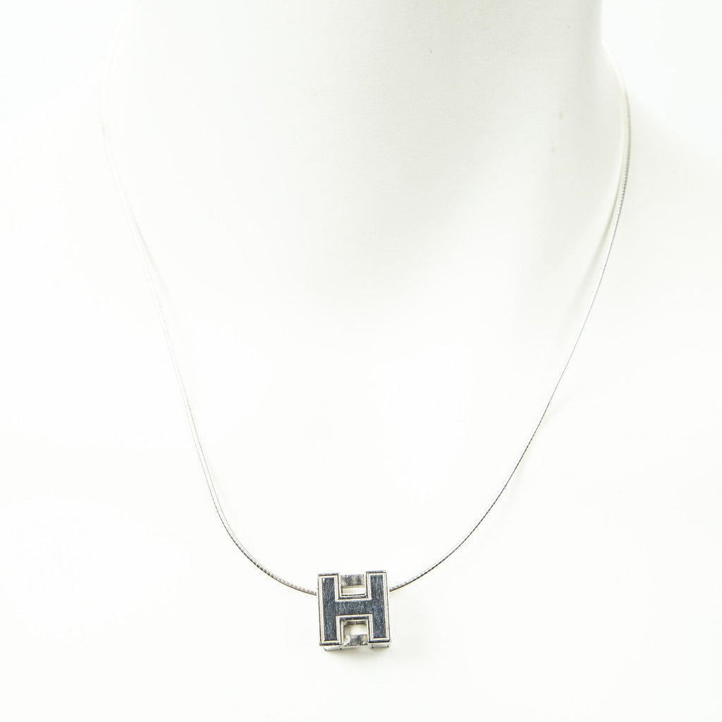 Hermes h Cube Pendant Silver Plated