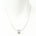 Hermes h Cube Pendant Pink Silver Plated