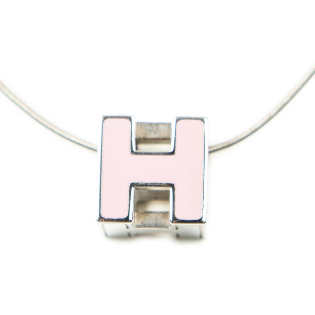 Hermes h Cube Pendant Pink Silver Plated — view 2