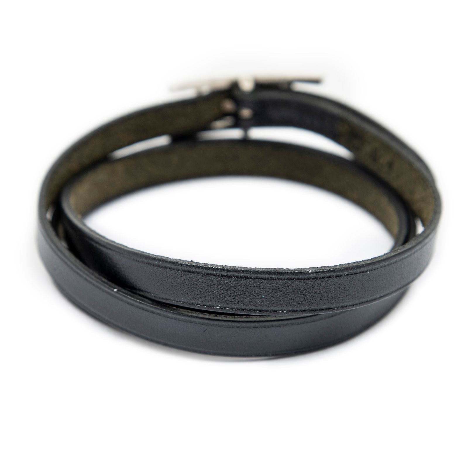 Hermes Behapi Triple Strand Bracelet Black Swift Leather — view 2