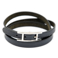 Hermes Behapi Triple Strand Bracelet Black Swift Leather