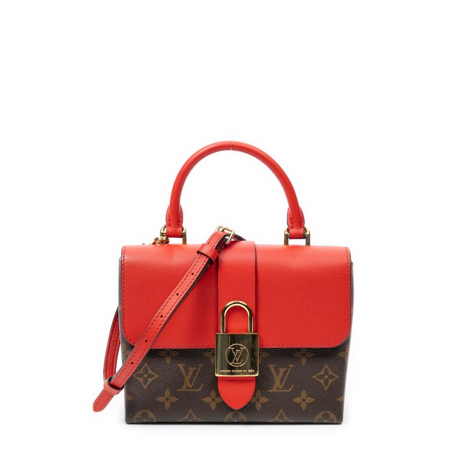 Louis Vuitton Locky Red Brown Monogram Canvas Messenger