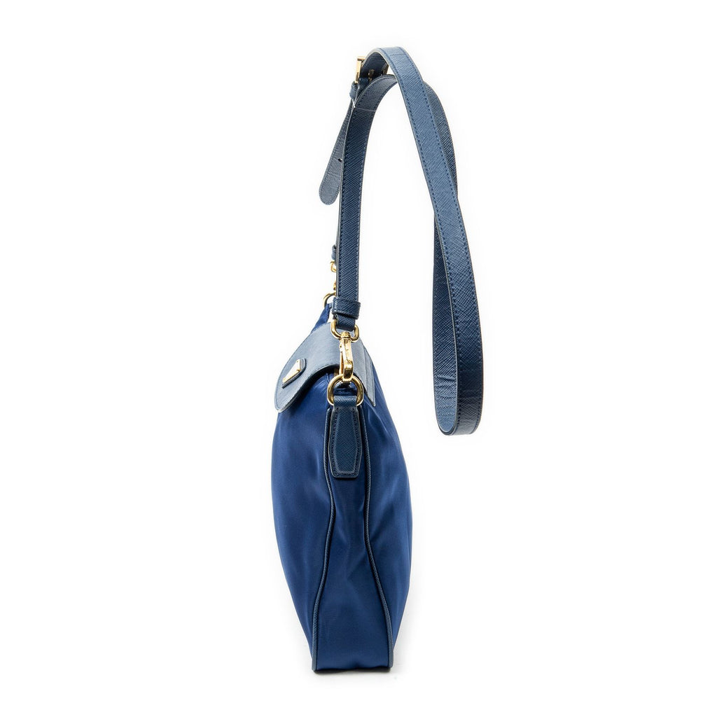Prada Small Zip Crossbody Blue Nylon Canvas — view 3