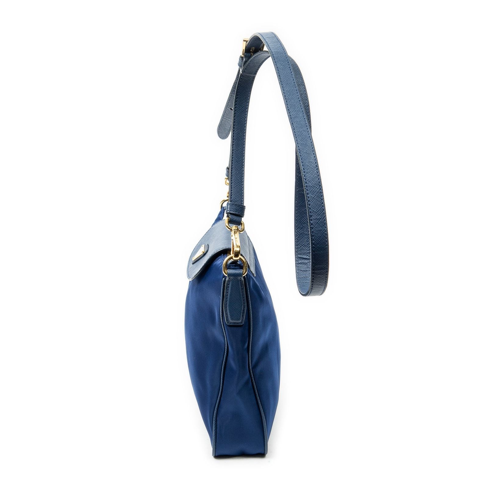 Prada Small Zip Crossbody Blue Nylon Canvas — view 3