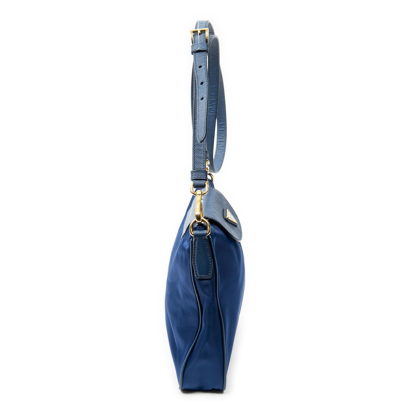 Prada Small Zip Crossbody Blue Nylon Canvas — view 4