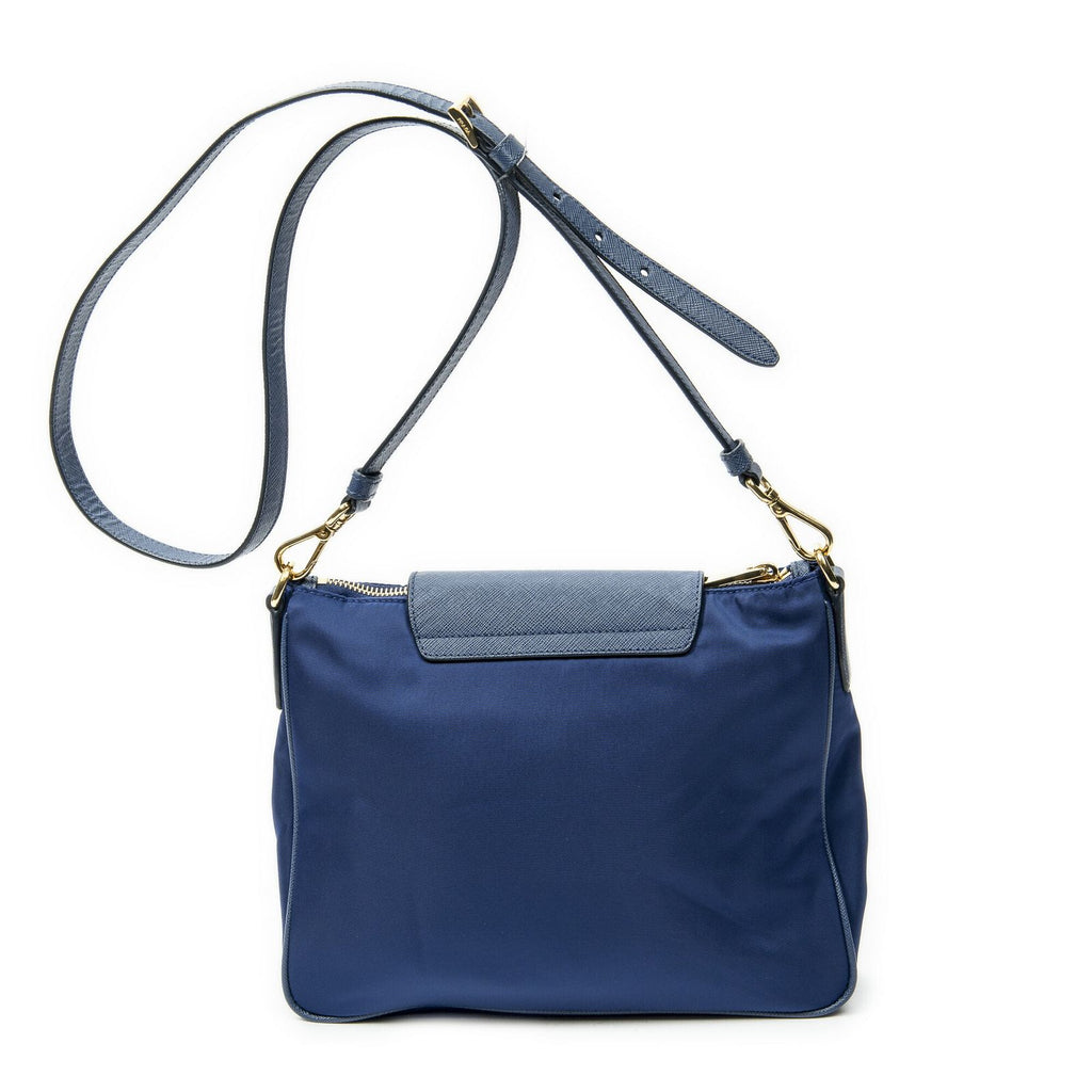 Prada Small Zip Crossbody Blue Nylon Canvas — view 5