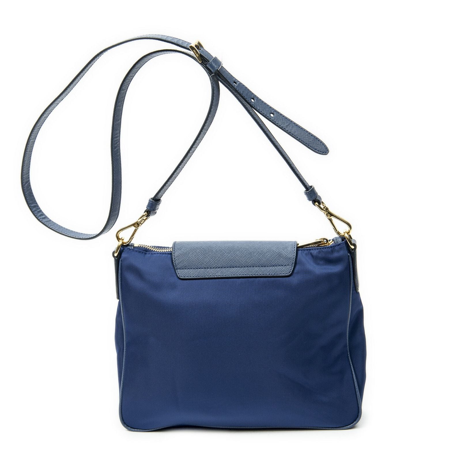 Prada Small Zip Crossbody Blue Nylon Canvas — view 5