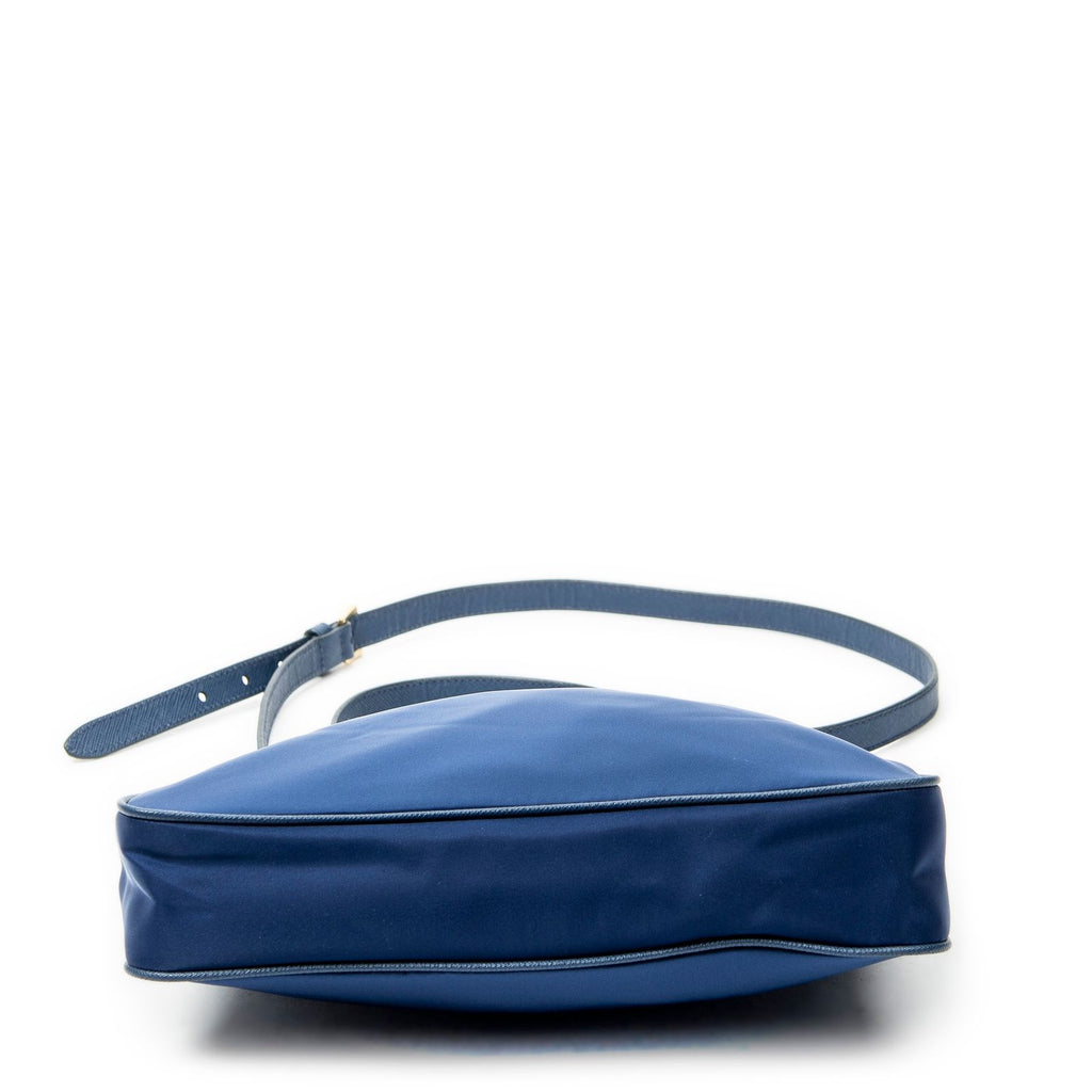 Prada Small Zip Crossbody Blue Nylon Canvas — view 6
