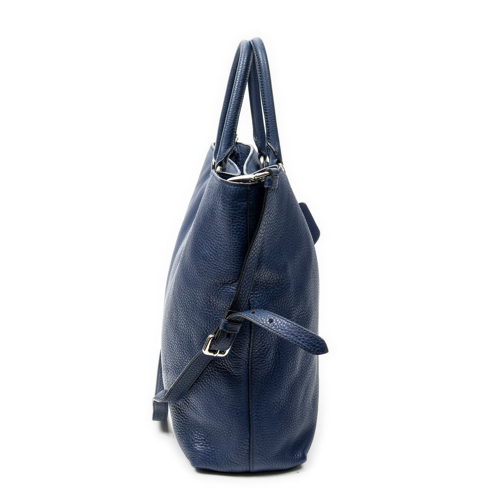 Prada 2-Way Tote Navy Vitello Daino — view 4