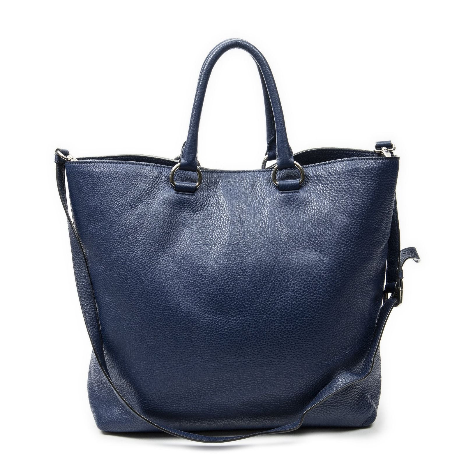 Prada 2-Way Tote Navy Vitello Daino — view 5