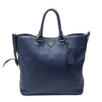 Prada 2-Way Tote Navy Vitello Daino