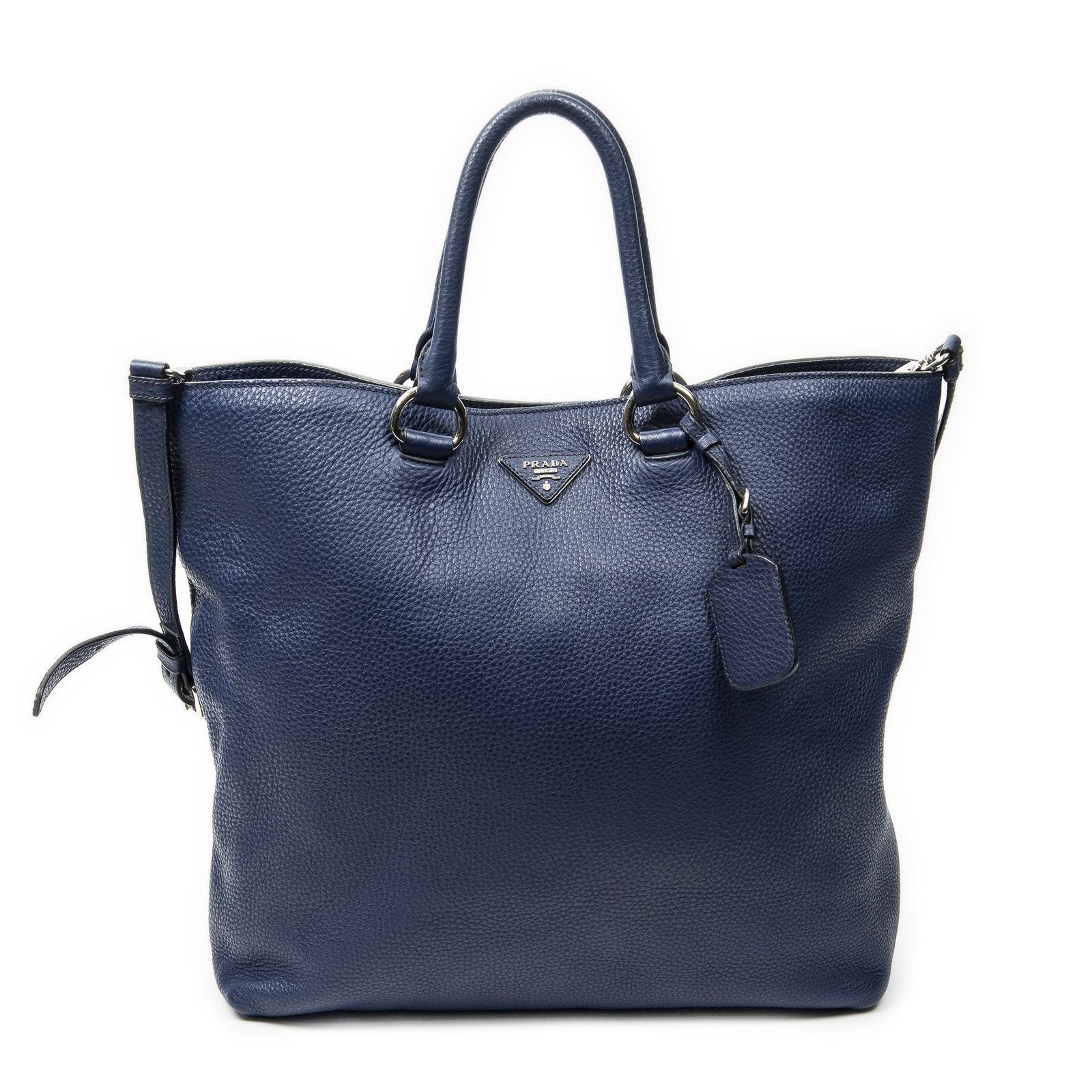 Prada 2-Way Tote Navy Vitello Daino