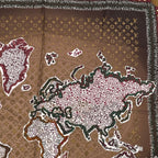 Louis Vuitton Scarf Silk Monogram Map Pattern Brown — view 3