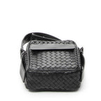 Bottega Veneta Front Pocket Crossbody Black Intrecciato Leather — view 6