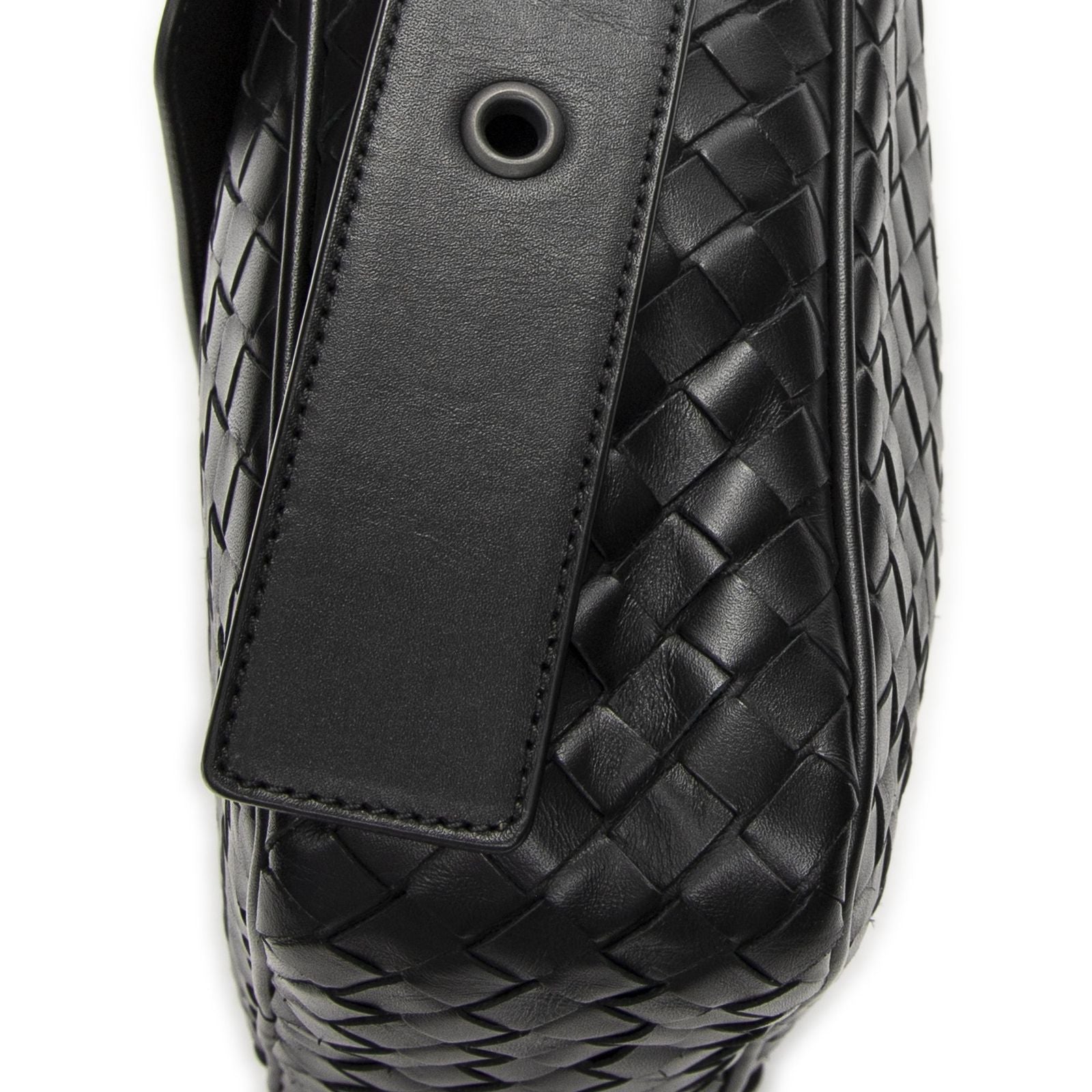 Bottega Veneta Front Pocket Crossbody Black Intrecciato Leather — view 8