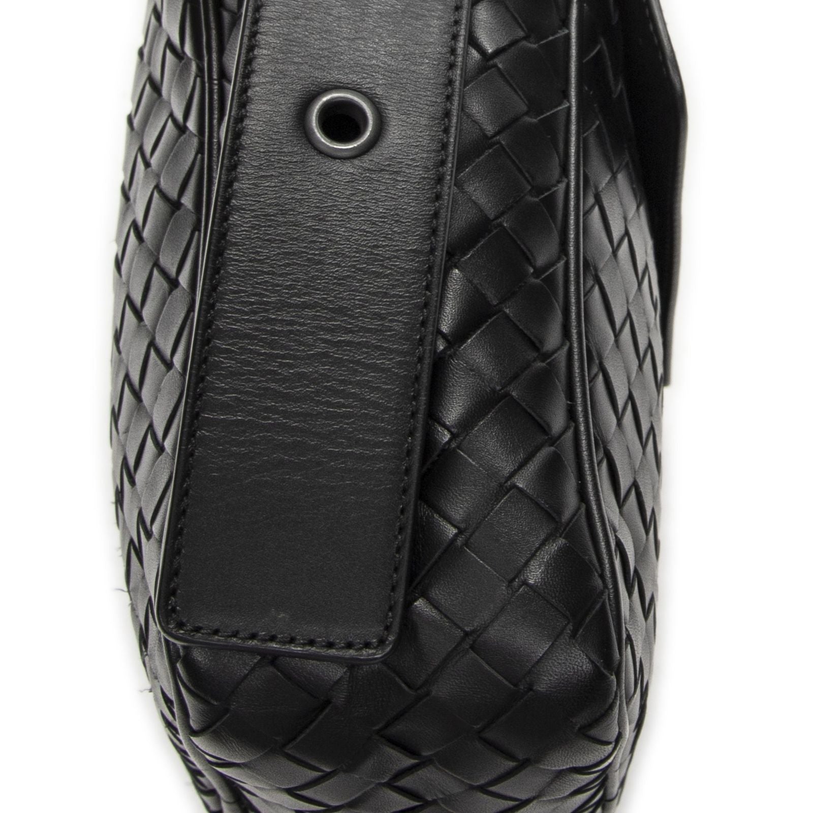 Bottega Veneta Front Pocket Crossbody Black Intrecciato Leather — view 7