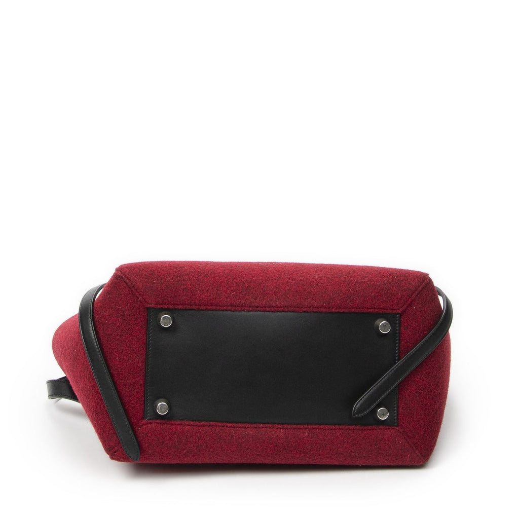 Celine Mini Belt Bag Red Black Wool Canvas — view 6