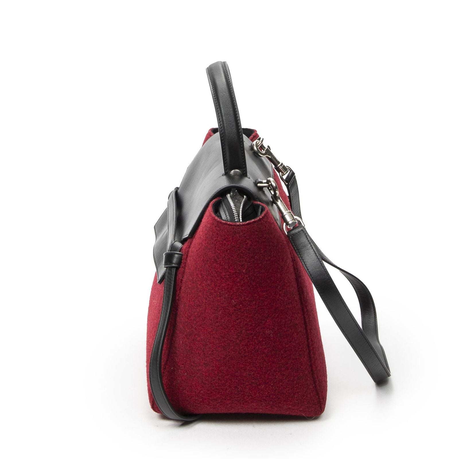 Celine Mini Belt Bag Red Black Wool Canvas — view 3