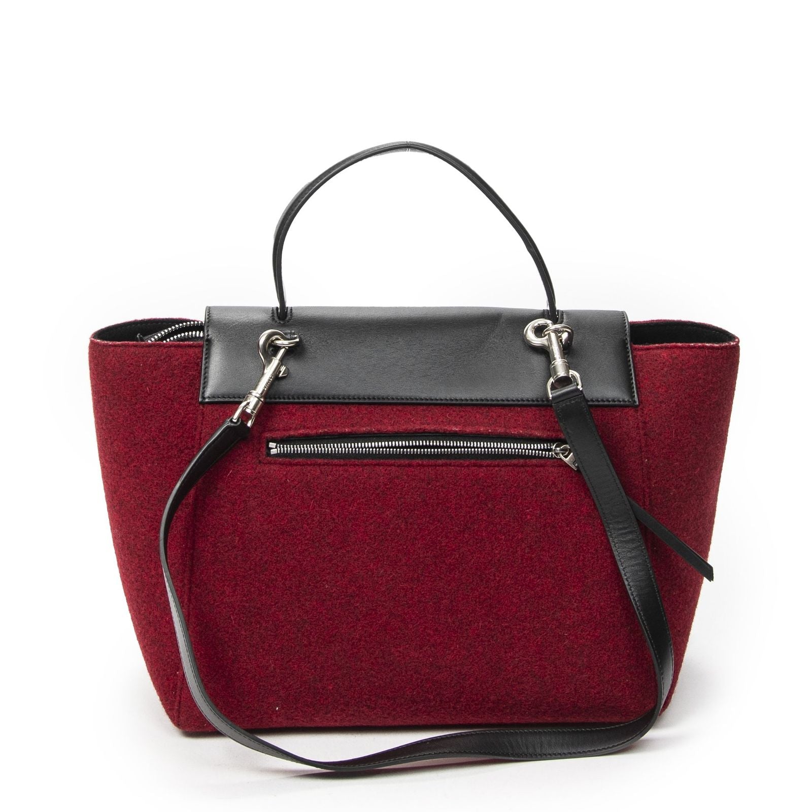 Celine Mini Belt Bag Red Black Wool Canvas — view 5