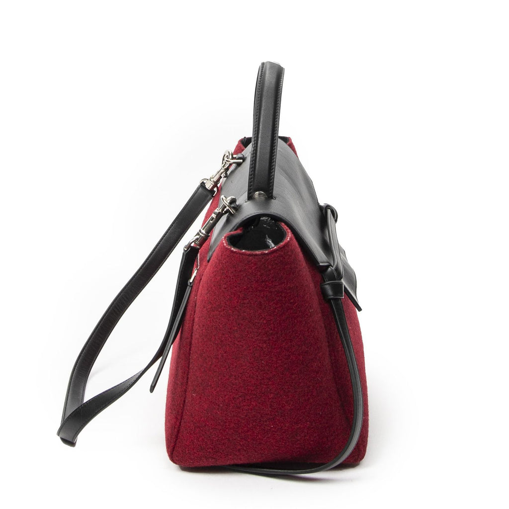 Celine Mini Belt Bag Red Black Wool Canvas — view 4