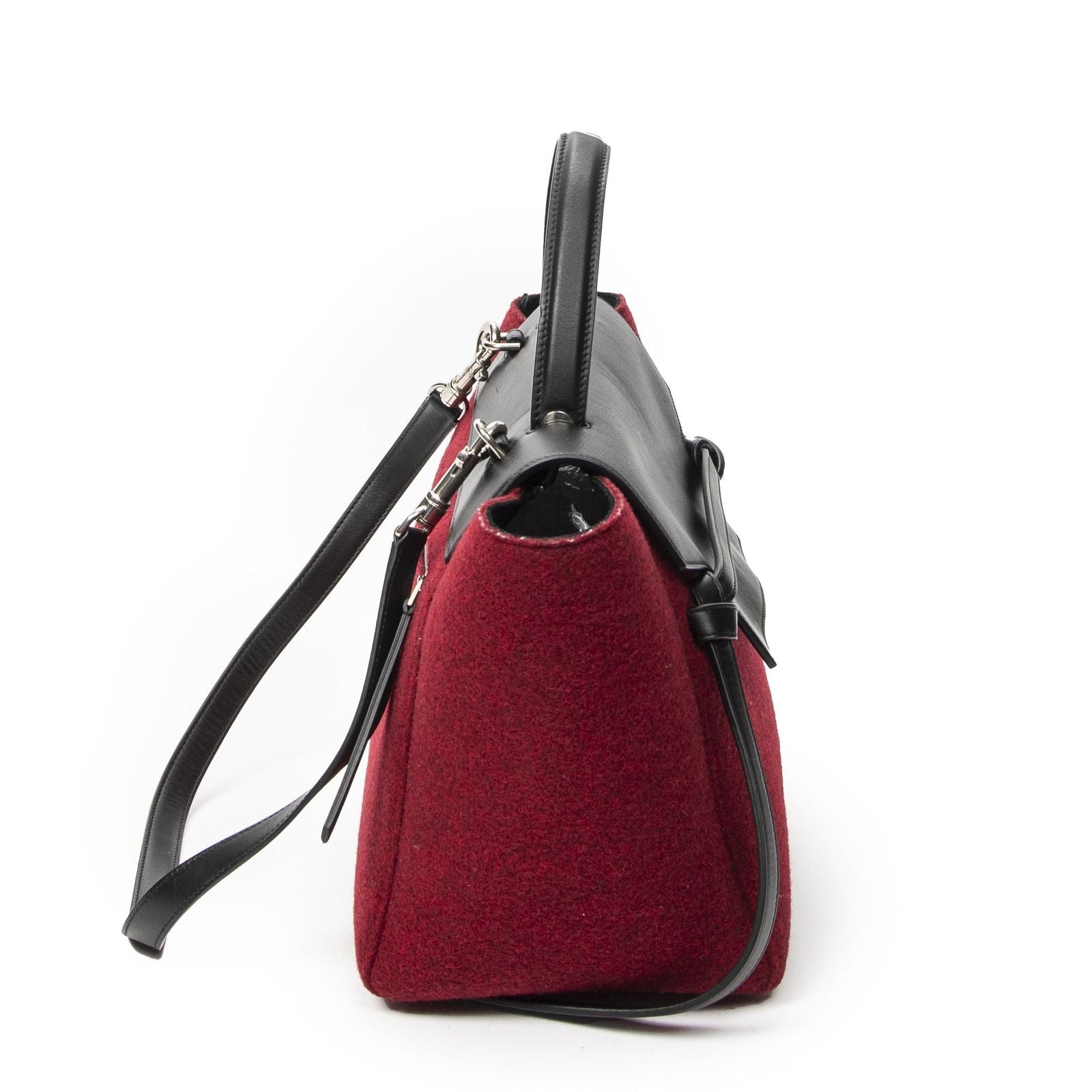 Celine Mini Belt Bag Red Black Wool Canvas — view 4