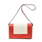 Celine Frame Cross Belt Bag Red Beige Calfskin Leather