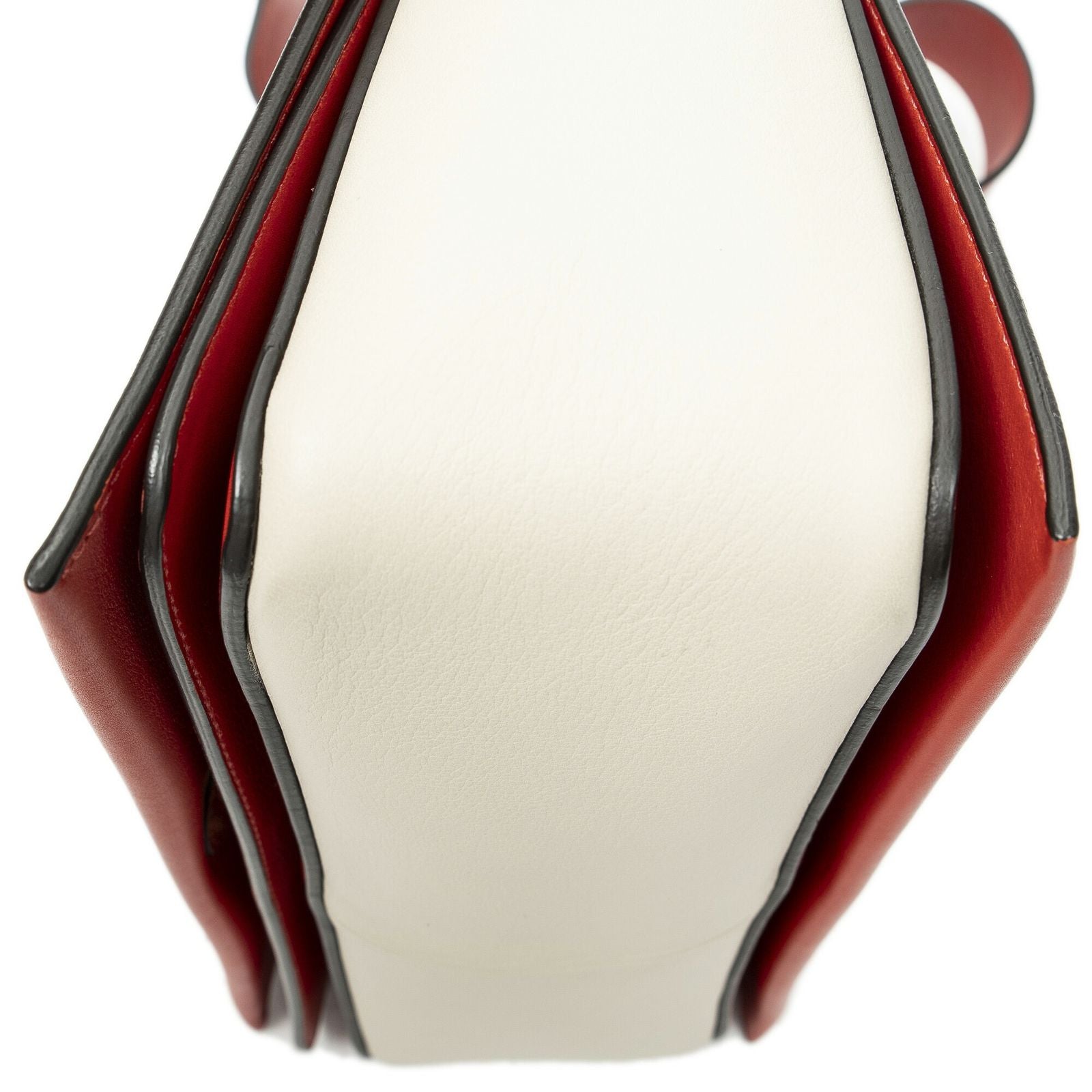 Celine Frame Cross Belt Bag Red Beige Calfskin Leather — view 8