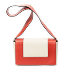 Celine Frame Cross Belt Bag Red Beige Calfskin Leather — view 5