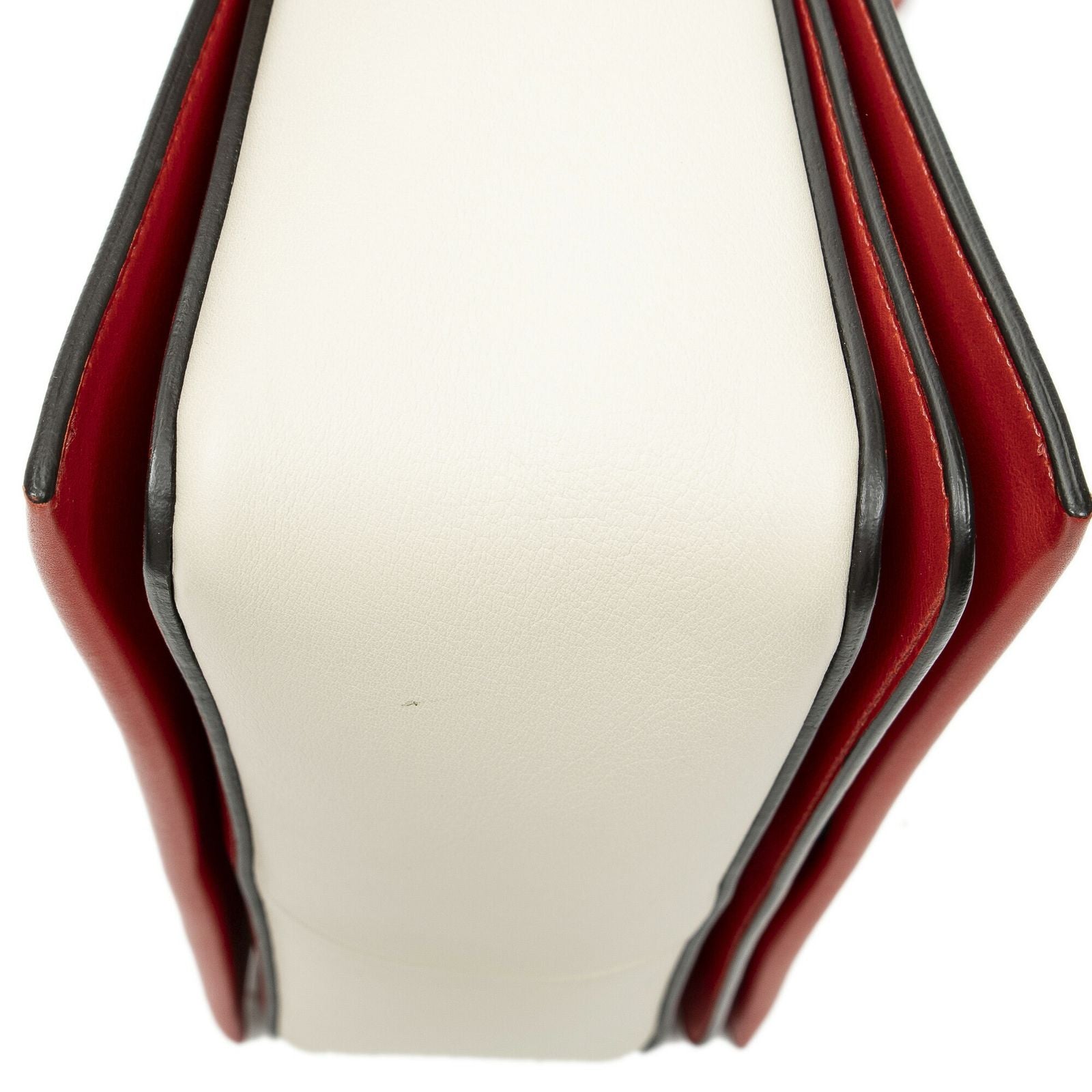 Celine Frame Cross Belt Bag Red Beige Calfskin Leather — view 7