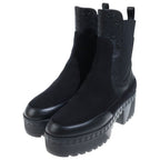 Louis Vuitton Laureate Line Monogram Leather Side Gore Heels Short Boots Black — view 2