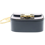 Celine Triomphe Mini Chain Mini Shoulder Bag Black Leather Gold — view 4