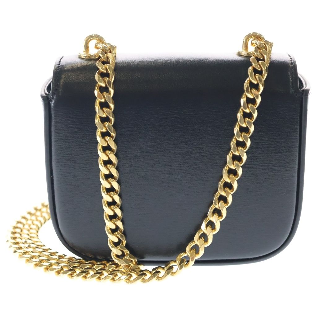 Celine Triomphe Mini Chain Mini Shoulder Bag Black Leather Gold — view 2