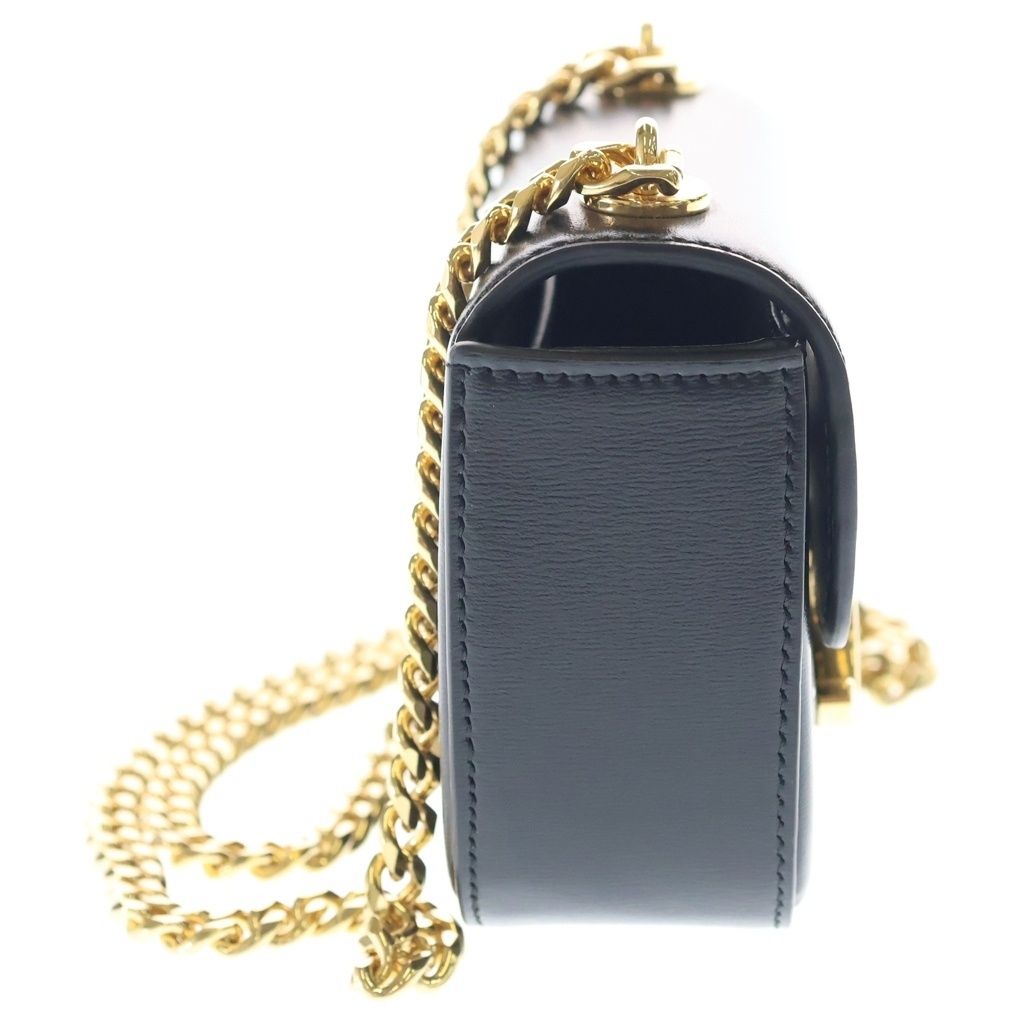 Celine Triomphe Mini Chain Mini Shoulder Bag Black Leather Gold — view 3