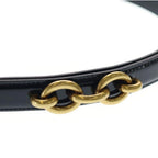 Saint Laurent Paris Maillon Leather Belt Black Patent Gold — view 4