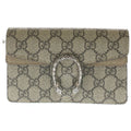 Gucci GG Supreme Dionysus Canvas Leather Chain Shoulder Bag Beige