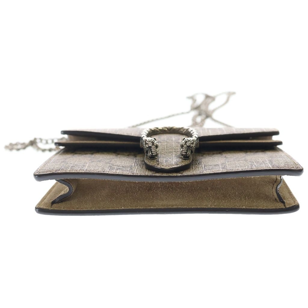Gucci GG Supreme Dionysus Canvas Leather Chain Shoulder Bag Beige — view 4