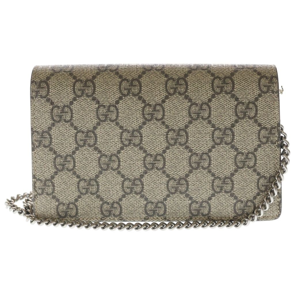 Gucci GG Supreme Dionysus Canvas Leather Chain Shoulder Bag Beige — view 2