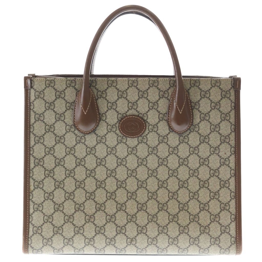 Gucci GG Supreme Small 2-Way Tote Brown Beige