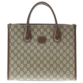 Gucci GG Supreme Small 2-Way Tote Brown Beige