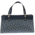 Dior Trotter Canvas Leather Tote Blue — view 2