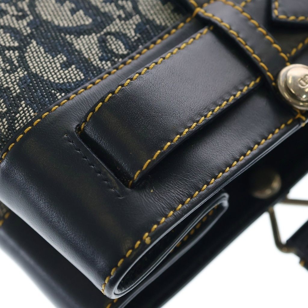 Dior Trotter Canvas Leather Tote Blue — view 6