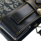 Dior Trotter Canvas Leather Tote Blue — view 6
